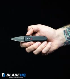 Kershaw Launch 4 CA Legal Automatic Knife (1.9" Damascus) BHQ Exclusive -Knife Discount Store Kershaw Launch 4 CA Legal Automatic Knife Black 7500BL BHQ 34416 in hand web 2