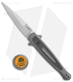 Kershaw Launch 8 Stiletto Automatic Knife Gray/CF (3.5" Stonewash) 7150 -Knife Discount Store Kershaw Launch 8 Stiletto Auto Gray CF SW BHQ 94067 jr bottlecap