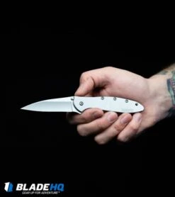 Kershaw Leek Assisted Opening Knife Polished (3" Polish) 1660SS -Knife Discount Store Kershaw Leek Assisted Opening Knife Bead Blast 1660 BHQ 0143 kp in hand web 2