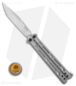 Kershaw Lucha Balisong Butterfly Knife Stainless Steel (4.5" Stonewash) 5150 -Knife Discount Store Kershaw Lucha Balisong Butterfly Knife Stainless Steel 4in SW BHQ 105983 td size