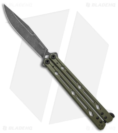 Kershaw Lucha Balisong Butterfly Knife OD Green (4.5" Blackwash) 5150ODBW 3 Kershaw Lucha Balisong Butterfly Knife OD Green (4.5" Blackwash) 5150ODBW