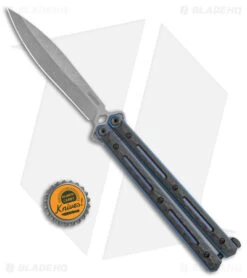 Kershaw Lucha Balisong Butterfly Knife Carbon Fiber/Ti (4.7" SW 20CV) 5150CF -Knife Discount Store Kershaw Lucha CF Blue SW jr bottlecap