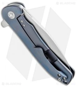Kizer Cucchiara Hustler Flipper Knife Blue Titanium (4.625" Stonewash) Ki5464A2 -Knife Discount Store Kizer Cucchiara Hustler Blue Ti Ki5464A2 BHQ 34504 jr side 2