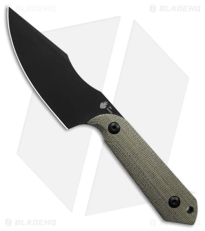Kizer Maverick Customs Harpoon Fixed Blade Knife Green Micarta (3.75" Black) 10V 3 Kizer Maverick Customs Harpoon Fixed Blade Knife Green Micarta (3.75" Black) 10V