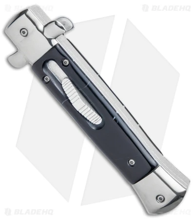 9" Mago Stiletto OTF Automatic Knife Black Marble Acrylic (3.75" Polished) Bayo 4 9" Mago Stiletto OTF Automatic Knife Black Marble Acrylic (3.75" Polished) Bayo - Image 2