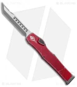 Microtech Halo VI Hellhound OTF Knife Red Distressed (4.4" Apocalyptic)