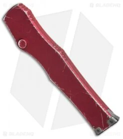 Microtech Halo VI Hellhound OTF Knife Red Distressed (4.4" Apocalyptic) -Knife Discount Store Microtech Halo VI Hellhound OTF Red Distressed Apocalyptic 519 10DRD BHQ 93007 jr side