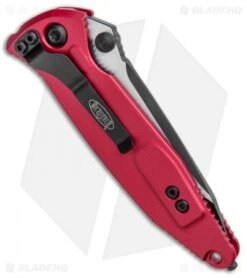 Microtech Socom Elite Tanto Manual Knife Red/CF (4" Two Tone) 161-1RDCFI -Knife Discount Store Microtech Socom Elite Tanto Red CF TT 161 1RDCFI BHQ 101584 jr side