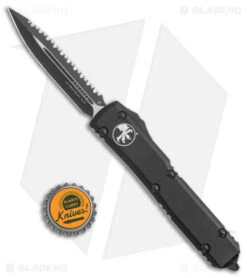 Microtech Ultratech Dagger D/E OTF Knife Tactical (3.4" Black Full Serr) -Knife Discount Store Microtech Ultratech DE OTF Auto Tactical CC Black Full Serr BHQ 51741 jr bottlecap
