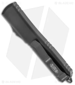 Microtech Ultratech Dagger D/E OTF Knife Tactical (3.4" Black Full Serr) -Knife Discount Store Microtech Ultratech DE OTF Auto Tactical CC Black Full Serr BHQ 51741 jr side