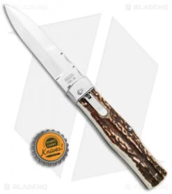 Mikov 241 Predator Lever Lock Bayo Automatic Knife Stag File Work (3.75" Satin) -Knife Discount Store Mikov 241 Predator LL Bayo Auto Stag File Work Satin BHQ 104172 jr bottlecap