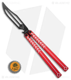 Nabalis + Hirsch The Vulp Butterfly Balisong Trainer Red/Black Alum (4.3" Black) -Knife Discount Store Nabalis Hirsh The Vulp Butterfly Balisong Trainer Red Black Alum 4in Black BHQ 156941 td size