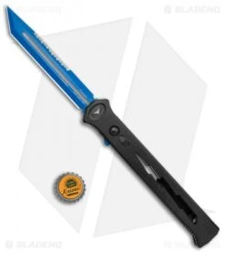 Paragon Estiletto Tanto OTF Auto Black Lightning Bolt (5.5" Blue Serrated) -Knife Discount Store Paragon Estiletto Tanto OTF Auto Black Lightning Bolt Blue Serr EST T LB B CBLU BHQ 103600 jr bottlecap