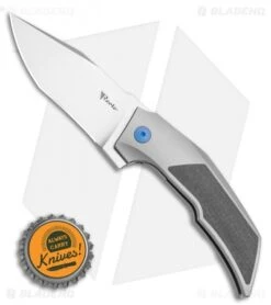Reate Knives Reate Bharucha T3000 Frame Lock Carbon Fiber/Ti W/ Blue Screws (3" Satin) -Knife Discount Store Reate Bharucha T3000 Frame Lock Carbon Fiber Ti with Blue Screws 3in Satin BHQ 115092 LS Bottlecap