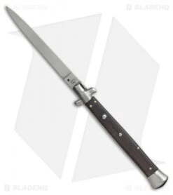SKM 13" Italian Stiletto Automatic Knife Staminawood (5.7" Satin Flat)