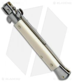 SKM 9" Italian Stiletto Automatic Knife Sim Ivory (3.8" Satin Bayonet) -Knife Discount Store SKM AB 9in Stiletto Sim Ivory Bayonet BP 2656 jr side