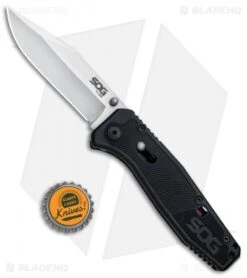 SOG Flare Clip Point Assisted Opening Knife (3.5" Satin) FLA1001-CP 9 SOG Flare Clip Point Assisted Opening Knife (3.5" Satin) FLA1001-CP -Knife Discount Store SOG Flare CP Assisted Satin FLA1001 CP BHQ 80610 jr bottlecap