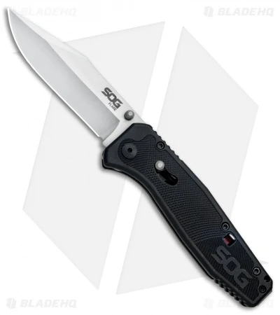 SOG Flare Clip Point Assisted Opening Knife (3.5" Satin) FLA1001-CP 3 SOG Flare Clip Point Assisted Opening Knife (3.5" Satin) FLA1001-CP