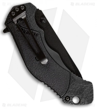 Schrade SCHA4BTS Tanto Spring Assisted Knife (3.375" Black Serr) 4 Schrade SCHA4BTS Tanto Spring Assisted Knife (3.375" Black Serr) - Image 2