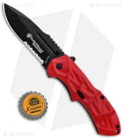 Smith & Wesson Black Ops 3 Red A/O Knife (3.35" Black Serr) SWNKD 9 Smith & Wesson Black Ops 3 Red A/O Knife (3.35" Black Serr) SWNKD -Knife Discount Store Smith and Wesson Black Ops LL Red Black Serr SWBLOP3RBS BHQ 85067 jr bottlecap