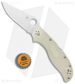 Spyderco Stretch 2 Sprint Run Lockback Knife Ivory FRN (3.4" Satin) C90FPIV2 -Knife Discount Store Spyderco Stretch 2 Sprint Run LB Ivory FRN Satin C90FPIV2 BHQ 102057 jr bottlecap