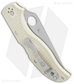 Spyderco Stretch 2 Sprint Run Lockback Knife Ivory FRN (3.4" Satin) C90FPIV2 -Knife Discount Store Spyderco Stretch 2 Sprint Run LB Ivory FRN Satin C90FPIV2 BHQ 102057 jr side