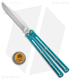 DoneSquid Industries Krake Raken V2.5 Bowie Balisong Knife Dual-Tone Teal (4.5") -Knife Discount Store Squid Industries Krake Raken Bowie V2 5 Balisong Knife Teal 4in 5cm Dual Tone BHQ 139551 td size 1 jr