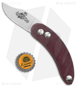 Woods Monkey By LT. Wright Banana Peel Clip Point 1/4 Red Micarta (2.5" Satin) -Knife Discount Store Woodsmonkey Banana Peel LT Wright 1 4th Red Micarta Twist Handle CP BHQ 174147 jr bottlecap