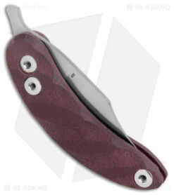 Woods Monkey By LT. Wright Banana Peel Clip Point 1/4 Red Micarta (2.5" Satin) -Knife Discount Store Woodsmonkey Banana Peel LT Wright 1 4th Red Micarta Twist Handle CP BHQ 174147 jr side