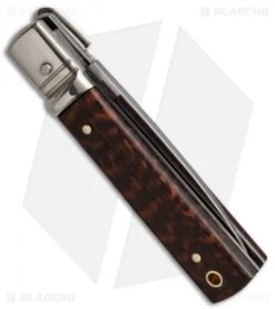 AKC Classic 6" Lever Lock Automatic Italian Knife Snake Wood (2.5" Polish) F17 -Knife Discount Store akc 6 lever lock brazil horn snake ll side