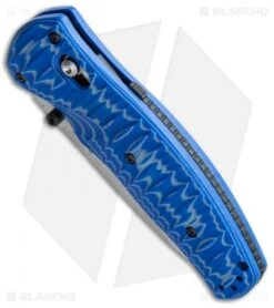 Benchmade Volli AXIS-Assist Knife Blue G-10 (3.26" Satin) 1000001-1601 -Knife Discount Store benchmade volli 1000001 1601 bottom cm