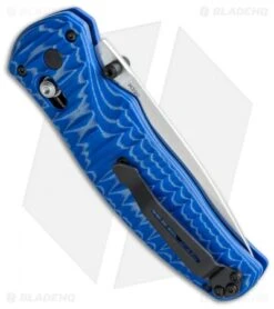 Benchmade Volli AXIS-Assist Knife Blue G-10 (3.26" Satin) 1000001-1601 -Knife Discount Store benchmade volli 1000001 1601 side cm