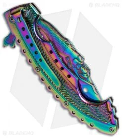 Boker Magnum Rainbow Mermaid Liner Lock Knife (3.75" Spectrum) 01LG318 -Knife Discount Store boker magnum 01lg318 cm side