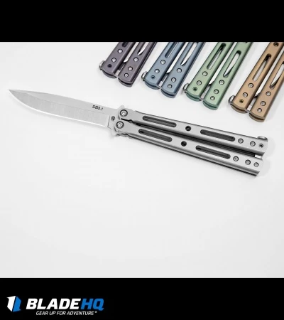 DogBite Knives DB3.1 Balisong Butterfly Knife Gray Ti (4" Stonewash) 7 DogBite Knives DB3.1 Balisong Butterfly Knife Gray Ti (4" Stonewash) - Image 5