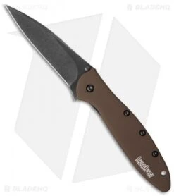 Kershaw Leek Assisted Opening Knife Brown (3" Black) Elmax 1660SWBRN