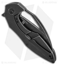 Kizer Isham Megatherium Flipper Knife Titanium (3.6" Black SW) Ki4502A2 -Knife Discount Store kizer isham megatherium blackwash Ki4502A2 BHQ 70971 dl side