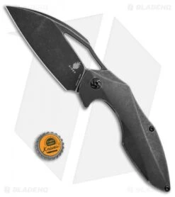 Kizer Isham Megatherium Flipper Knife Titanium (3.6" Black SW) Ki4502A2 -Knife Discount Store kizer isham megatherium blackwash Ki4502A2 BHQ 70971 dl size