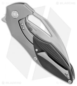 Kizer Isham Megatherium Frame Lock Knife Carbon Fiber (3.6" Stonewash) Ki4502 -Knife Discount Store kizer isham megatherium sw cf Ki4502A1 BHQ 52403 dl side