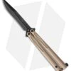 Microtech Tachyon III Balisong Butterfly Knife Tan (4.5" Black) -Knife Discount Store microtech tachyon iii balisong tan black BHQ 78542 jr