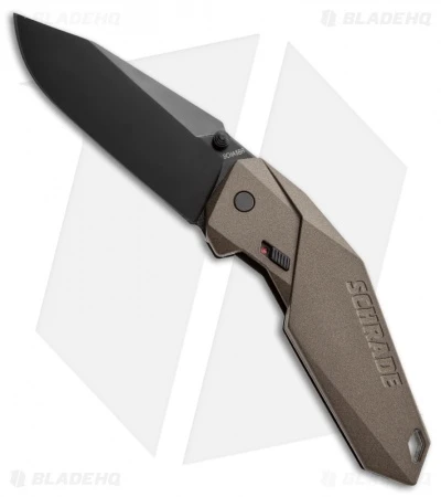 Schrade Clip Point Spring Assisted Knife Brown (3.375" Black Plain) SCHA5BR 3 Schrade Clip Point Spring Assisted Knife Brown (3.375" Black Plain) SCHA5BR