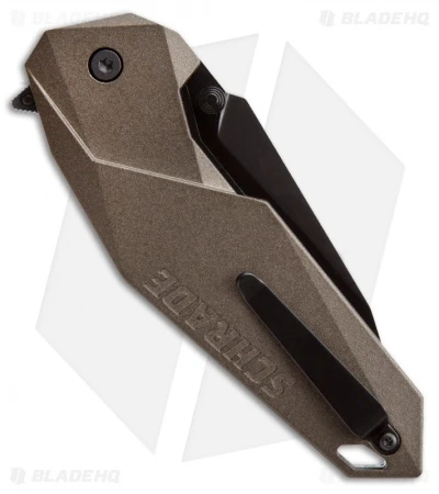 Schrade Clip Point Spring Assisted Knife Brown (3.375" Black Plain) SCHA5BR 4 Schrade Clip Point Spring Assisted Knife Brown (3.375" Black Plain) SCHA5BR - Image 2