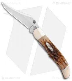 Case Kickstart Mid-Folding Hunter Assisted Knife Jigged Amber Bone (61265AC SS)