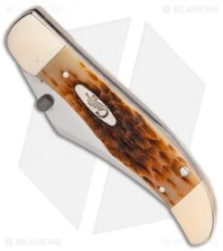 Case Kickstart Mid-Folding Hunter Assisted Knife Jigged Amber Bone (61265AC SS) 8 Case Kickstart Mid-Folding Hunter Assisted Knife Jigged Amber Bone (61265AC SS) -Knife Discount Store ssisted Opener Amber Bone Peach Seed Jig Mid Hunter Clip BHQ 86045 er spine