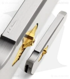 J.A. Harkins Custom Triton D/A OTF Stainless Steel Automatic Knife (Damascus) -Knife Discount Store triton harkinsknives dama signature detail